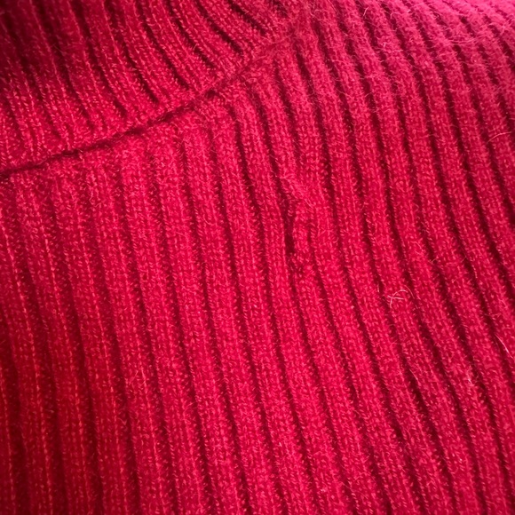 Dark Red Oxblood Cashmere Turtleneck Knit Sweater ~ L - Picture 8 of 13